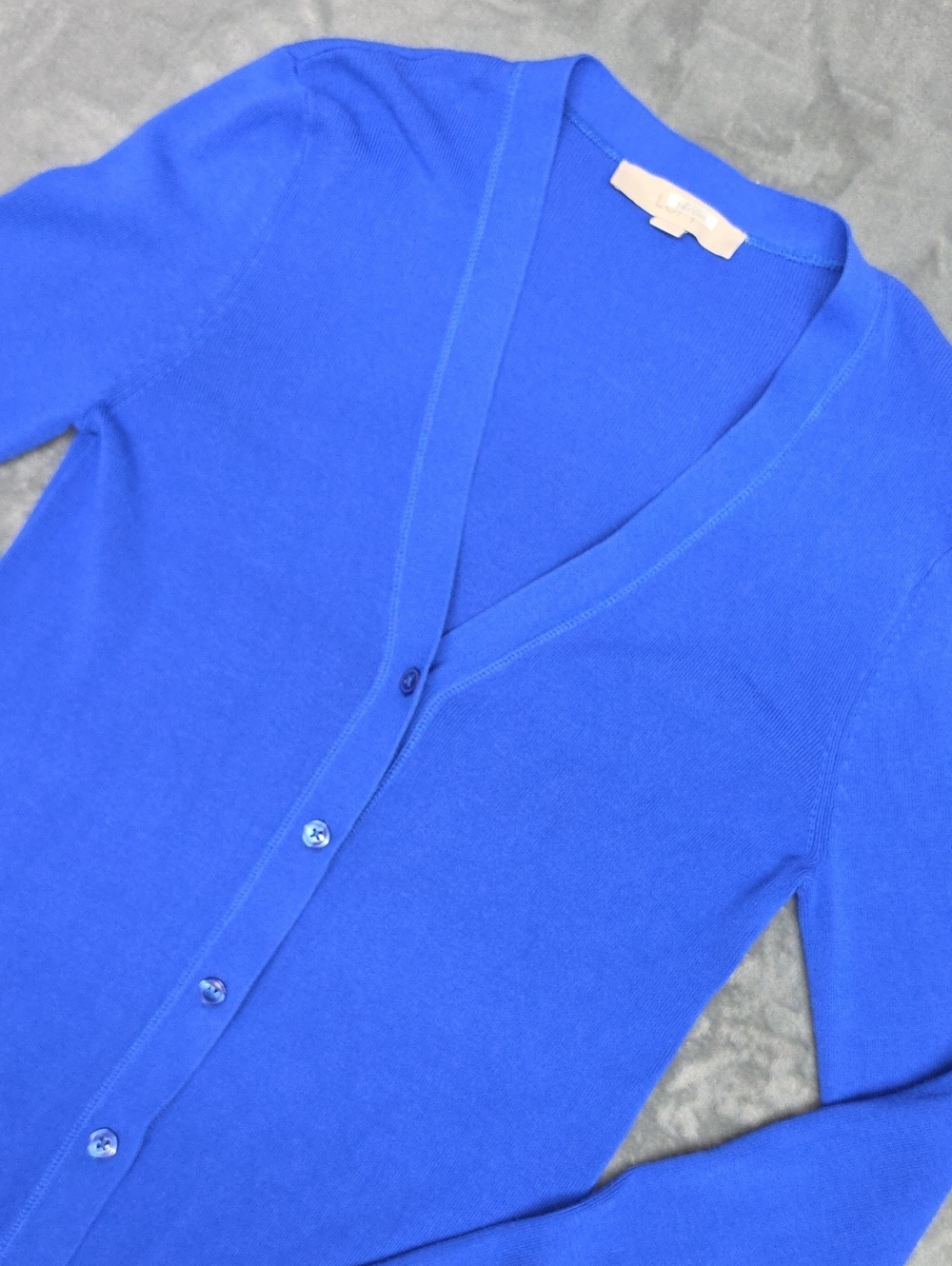 LOFT V-Neck Button Cardigan in Bright Royal Blue